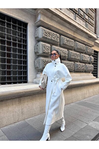 ossons Mock Neck Long Oversized Cashmere Cap