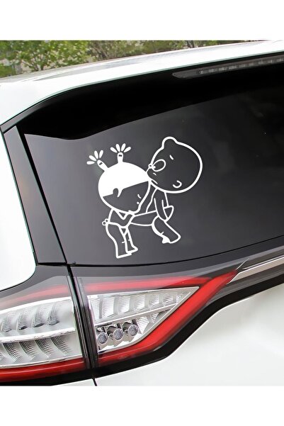 EYBA STİCKER ملصق سيارة بوبابي للأطفال من Funny Boy Girl مقاس 11 سم
