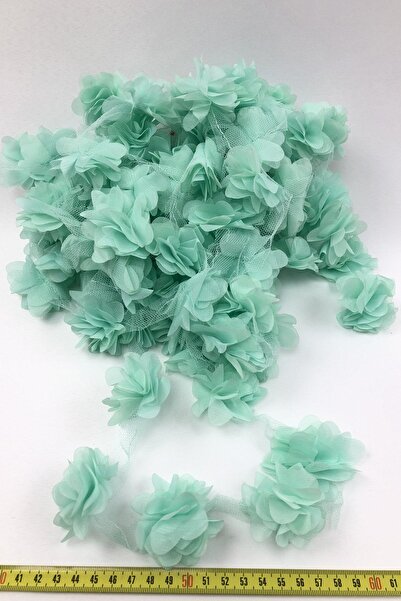 Fiyonks Atölye Laser Cut Flower, Decorative Flower Ribbon Tulle 10 Meters Long