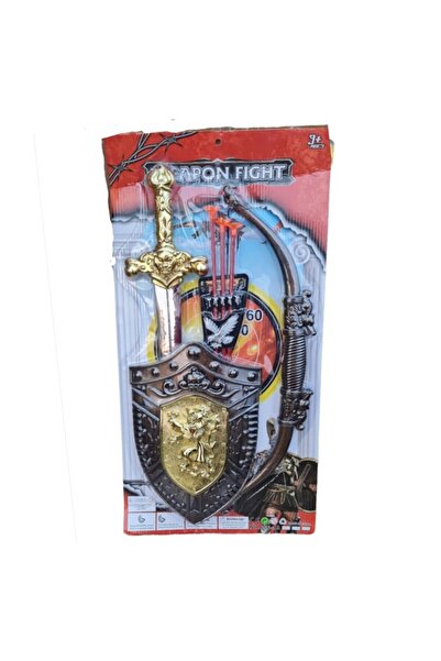 OEMN Golden bow and arrows set with shield and sword