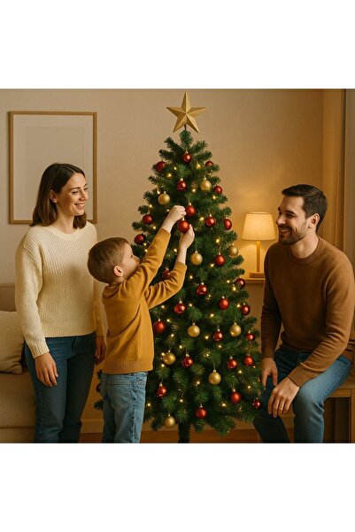 OEM Artificial Christmas Tree 1.80 m with Dense Branches, Stable Metal Stand and Realistic Design for Christmas