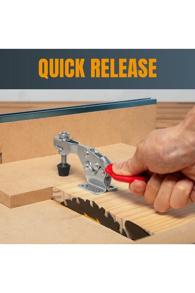 POWERTEC 20327 Quick Release Horizontal Toggle Clamp 201B - 300 lb Holding Capacity, 4PK