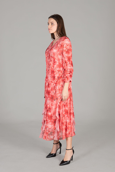 GUMANIZE Women's Round Neck Embroidered Dress