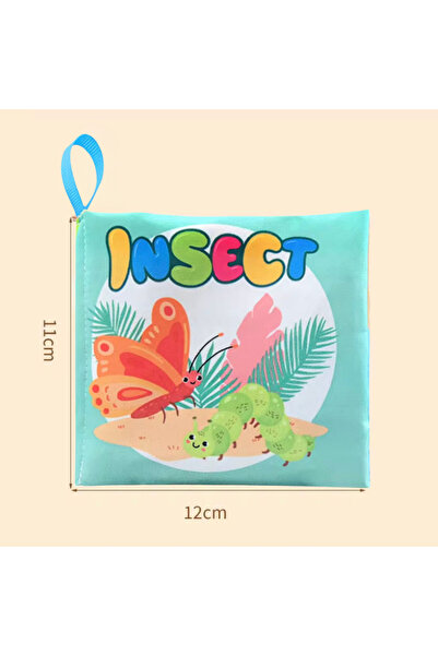 Denn Store Carte senzoriala din material textil pentru bebelusi, educationala, cu insecte