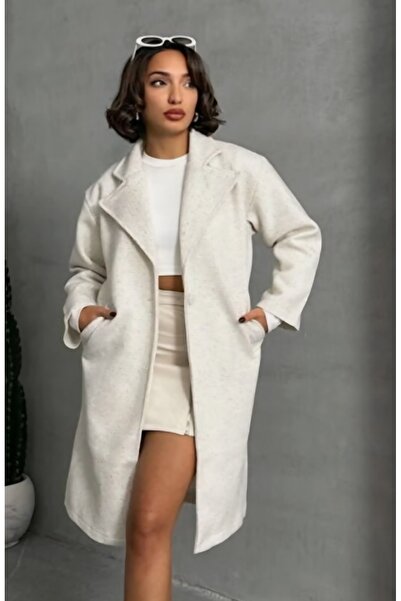 TOPSHOW Single Button Patterned Coat