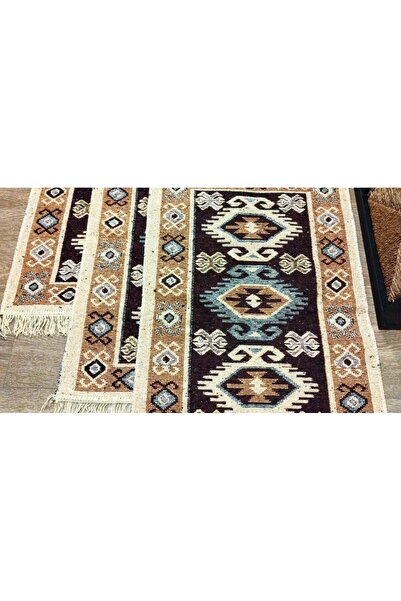 OEM Set of 3 traditional woven rugs, double-sided, 60x90 cm, Brown, model HORA