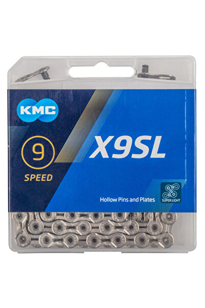 KMC Bicicletă X9sl cu lanț argintiu, 114 legături, 9 viteze