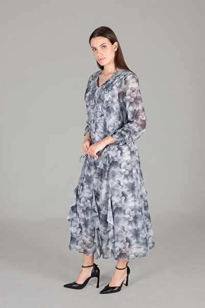 GUMANIZE Women's Round Neck Embroidered Dress