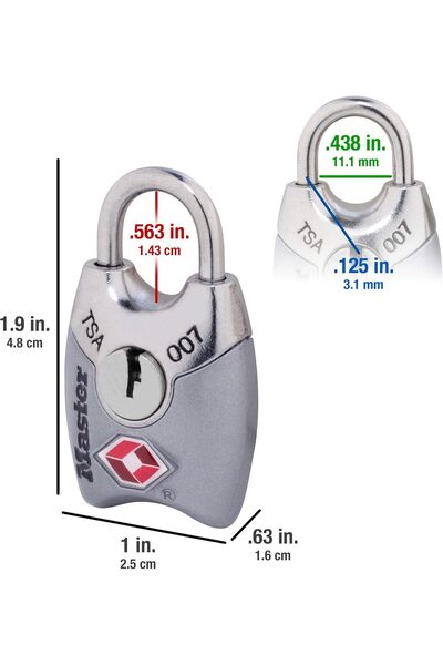 Master Lock 4689T TSA Approved Keyed Lock, 2 Pack, Colors May Vary