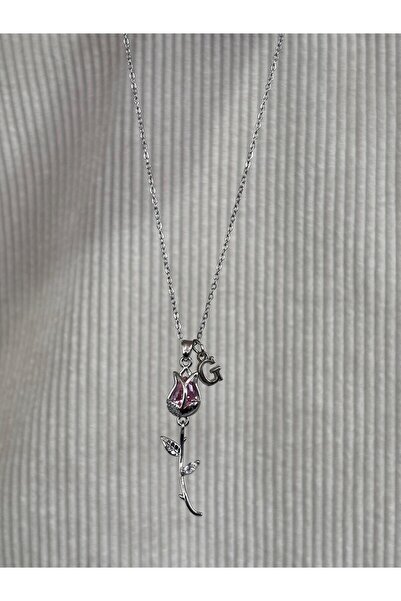 bijoux uniques aşkın simgesi G harfli çelik lale kolye