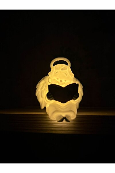Arthesia 3D 8 cm Kitap Okuyan Melek LED Gece Lambası – Dekoratif 3D Baskı Ayd...