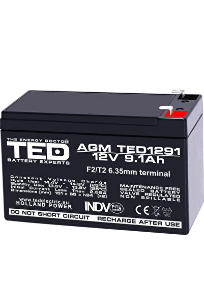OEM Acumulator 12V Stationar Dimensiuni 151 x 65 x 95 mm Baterie 12V 9.1Ah TED Electric