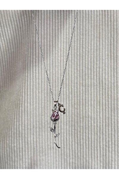bijoux uniques aşkın simgesi Ç harfli çelik lale kolye