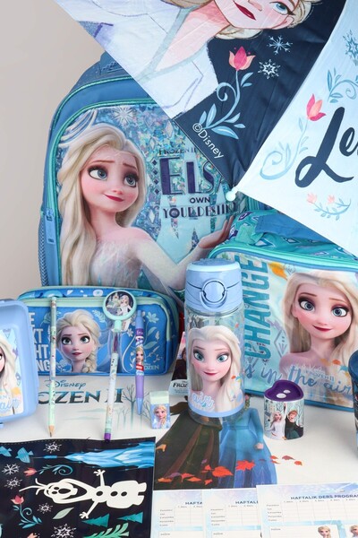 ELSA Dekomus Licensed Frozen Umbrella with Case, School, Lunch and Pen Bag, Water Bottle, Lunch Box