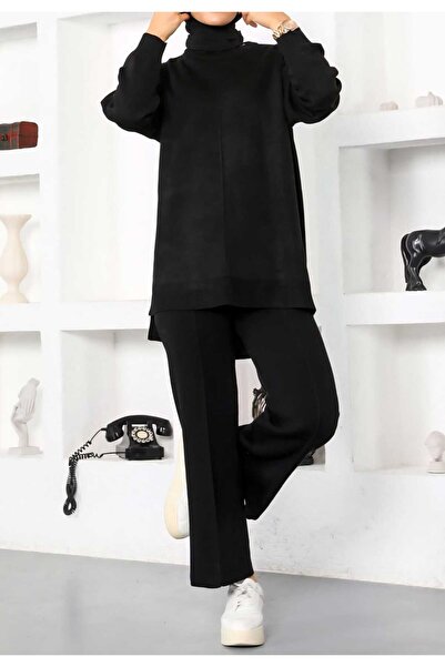 Mikxim Long Detail on the Back, Wide Leg Bottoms, Top and Bottom Set