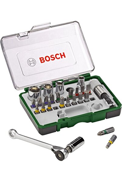 Bosch Screwdriver Bit And Ratchet Set, 27 Pieces
