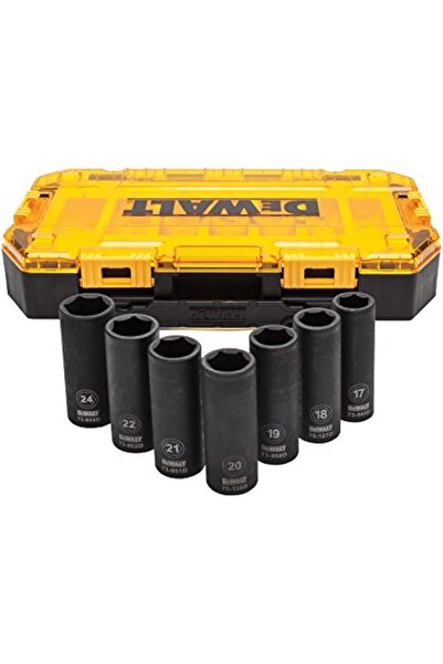 Dewalt طقم مقابس تأثير عميق، 7 قطع، محرك 1/2 بوصة متري (DWMT74737)