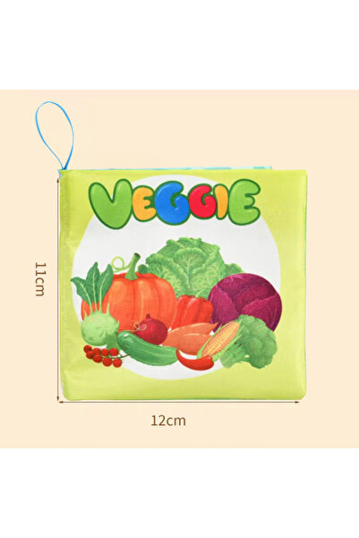 Denn Store Carte senzoriala din material textil pentru bebelusi, educationala, cu Legume