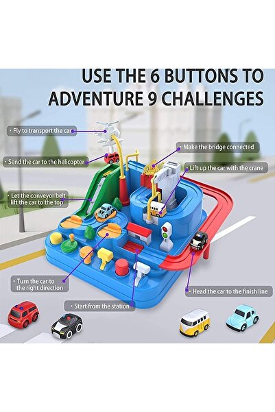 SNAPTRON Car Adventure Toy - City Rescue Preschool Vehicle Playset with 5 Mini Cars