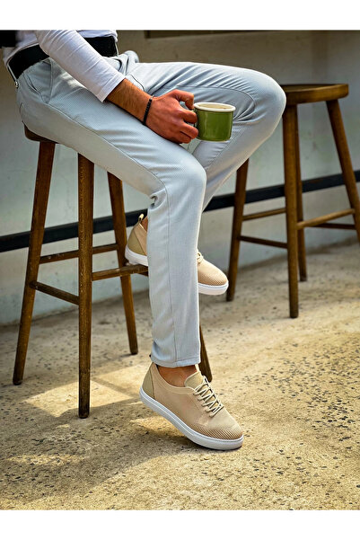 ZENGEZUR MALL Sptrns Kb-101 Kuback Beige Knitwear Lace-Up Casual Men's Shoes (203410) (Size: 40)