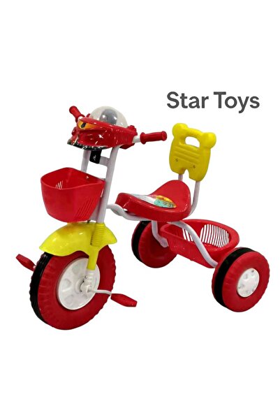 STAR TOYS Children's tricycle with front basket – fun colors –