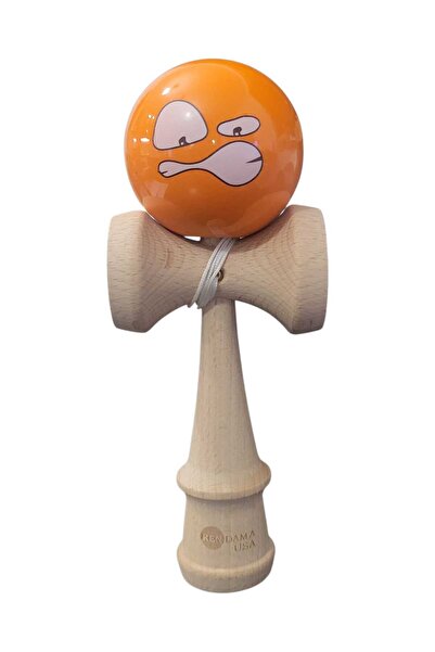 Kendama USA Kendama originală din lemn SUA 19 cm cu bilă lucioasă angry face ...