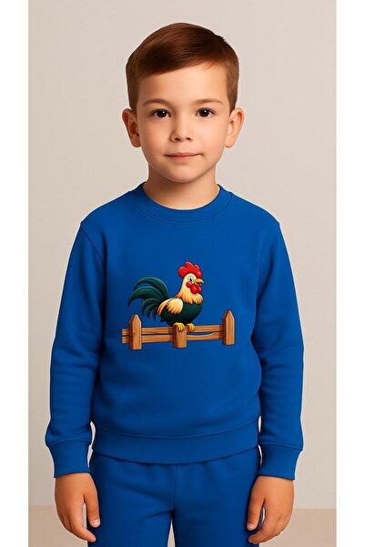 playwear Παιδικό Φούτερ Σετ με στάμπα HOROZ για Κορίτσια και Αγόρια, με λαιμό...