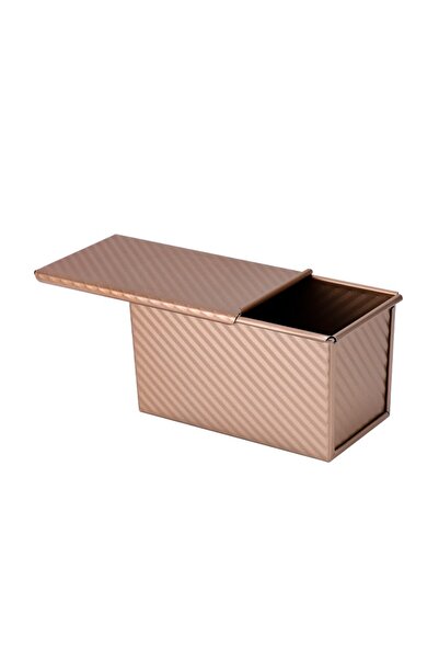 Flippy Bread Loaf Pan, Carbon Steel, 450 g, Sliding Lid, Non-stick, 21 x 11 x 11.5 cm, Rose Gold