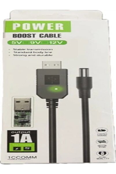 Generic Power Boost Cable USB - DC 5.5x2.1 9V 1M Black