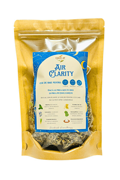Calm AF Rituals Ceai de Baie "Air Clarity" - Zodii de Aer (Gemeni, Balanta, Varsator) - Plante, Uleiuri esentiale, Magneziu, 100g