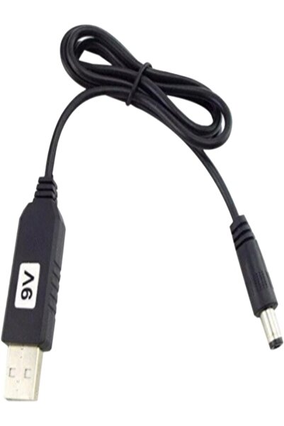 Generic Power Boost Cable USB - DC 5.5x2.1 9V 1M Black