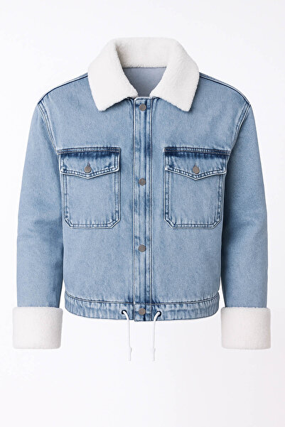 trender 26KG07000013 Μπλε Γυναικείο Παλτό 4712