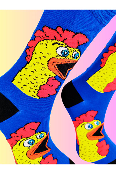 Shuttle Park Special Series Happy Colorful Rooster Patterned Cockerel Socks Fun Comfortable Stylish Design Style Socks