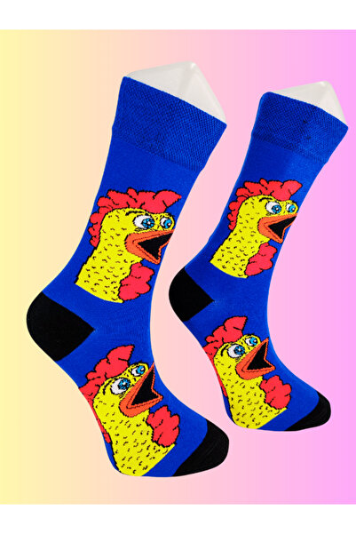 Shuttle Park Special Series Happy Colorful Rooster Patterned Cockerel Socks Fun Comfortable Stylish Design Style Socks