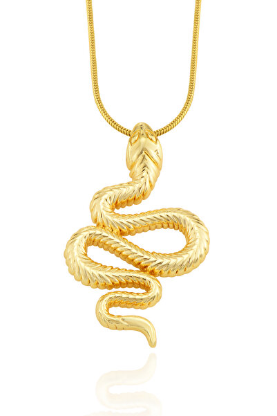 Cosmia Shine قلادة أنيقة من الفولاذ المقاوم للصدأ على شكل ثعبان