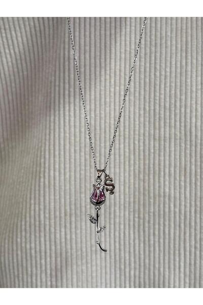 bijoux uniques aşkın simgesi Ş harfli çelik lale kolye