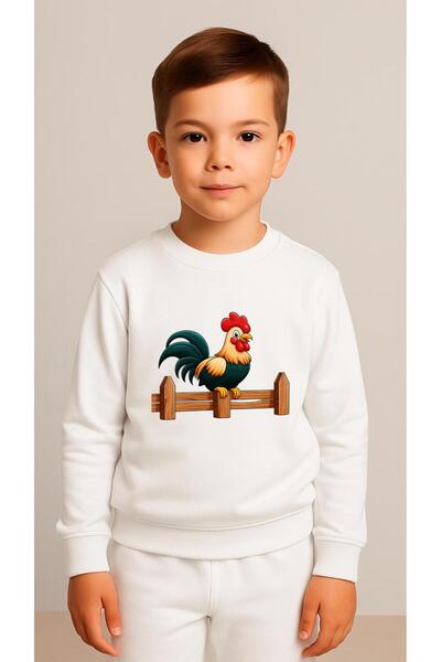 playwear Παιδικό Φούτερ Σετ με στάμπα HOROZ για Κορίτσια και Αγόρια, με λαιμό...