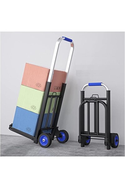 ALSafi-EST عربة يدوية قابلة للطي ومتينة بمقبض تلسكوبي وعجلات مطاطية