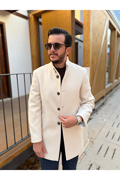 Avni Ceylan Men's Classic Slim Fit Cashmere Coat