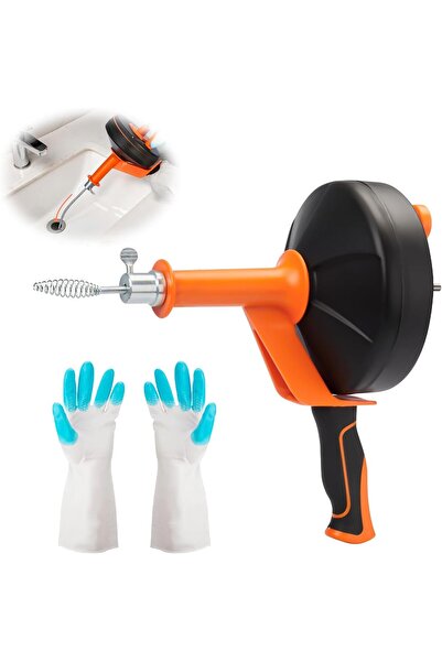 SYOSI 25FT Drain Auger with Drill Attachment & 2-in-1 Manual Plumbing Snake