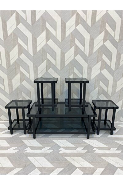 DEC24 5-piece serving table set with storage shelves