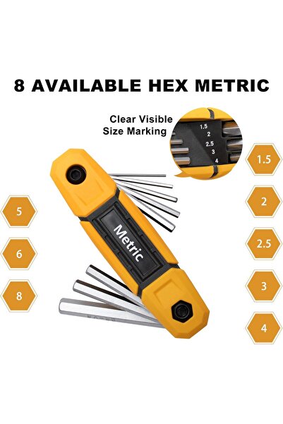 Mulwark 17pcs Folding Allen Wrench Set, Metric & SAE – 2 Pack Portable Hex Key