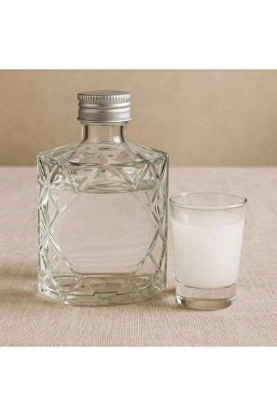 AVA Beverage Bottle, Diamond Embossed Pattern, Metal Cap, 200ml