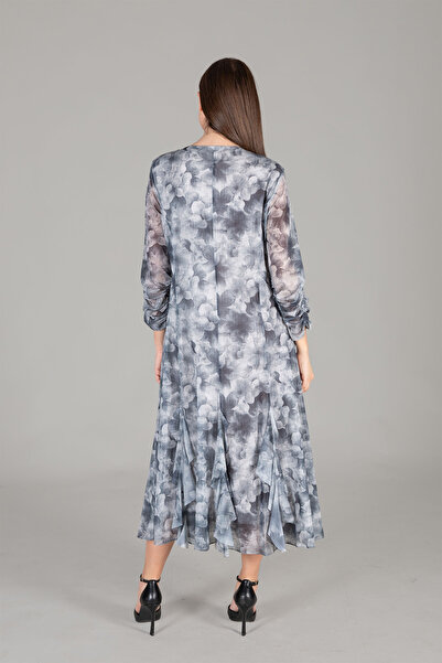 GUMANIZE Women's Round Neck Embroidered Dress