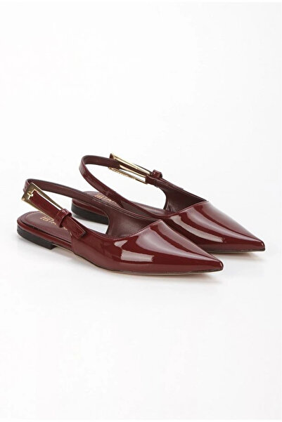 ZENGEZUR MALL Drnds Ummar Burgundy Patent Leather Ballet Shoes (211816) (Size: 37)