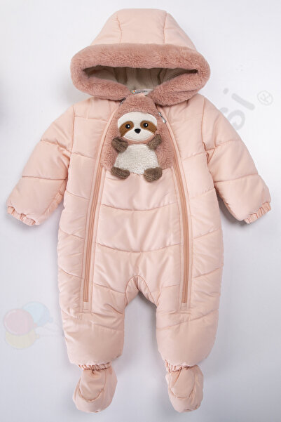 Bebek Vadisi Panda İçi Peluş Patikli Kar Kapüşonlu Kışlık Kız Erkek Bebek Ast...