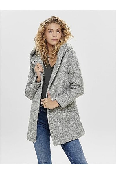 ONLY Only, Onlsedona hooded wool blend coat, Grey melange, M