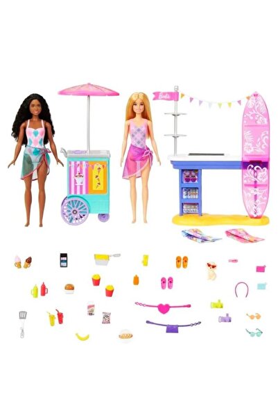 Barbie Papusa Beach Boardwalk Set, Malibu si Brooklin, Mattel