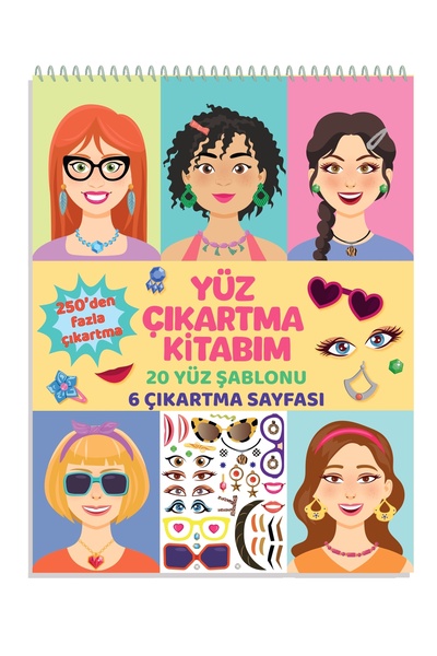 oksijen oyuncak Makyaj & Yüz Tasarım Sticker Kitabı – 20 Sayfa Figür + 6 Sayf...