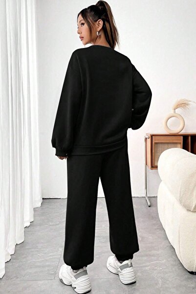 uyguntarz Unisex Nope Printed Crew Neck Sweatshirt - 2-Piece Tracksuit Set